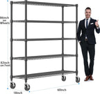 Homdox 5 Tier Heavy Duty Metal Wire Shelving - Image 3