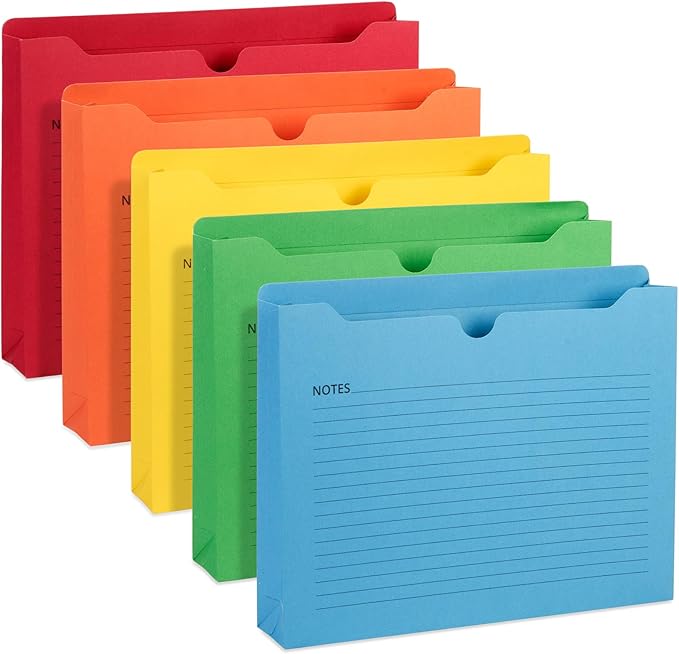 Blue Summit File Jackets Letter Size 2 Inch Expansion, Lined Folders by BlueSummitSupplies