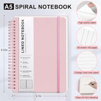 ABERLLS Pink Lined Spiral Journal Notebook - Image 2