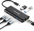 UtechSmart USB C Hub, Ethernet Multiport Adapter 6 in 1 USB C to HDMI Dock by UtechSmart