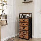 Furnulem Tall 5 Drawers Dresser, Vertical Storage Tower Fabric Dresser - Image 2