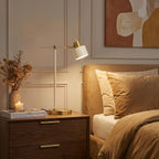 oyears 22.2" modern desk lamp, metal table lamp, side view