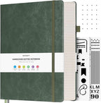 OFFIGIFT Bullet Dotted Journal, Large A4 Hardcover Leather Journal, 312 by OFFIGIFT