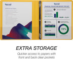 Samsill Economy 0.5 Inch 3 Ring Binder, Made in The USA, Round Ring Binder, Customizable Clear View Cover, Yellow (‎18515) (Pack of 2)