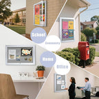 Homezelle Enclosed Bulletin Board 36"x24" Outdoor Weatherproof Cork Noticeboard - Image 5