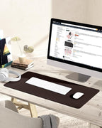 YSAGi Non-Slip Leather Desk Pad, Waterproof Laptop Computer Desk Keyboard Mat - Image 2