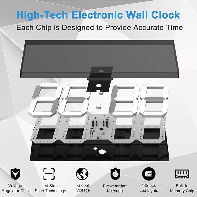 LED Large Digital Wall Clock, Oversize Wall Clock - Image 6