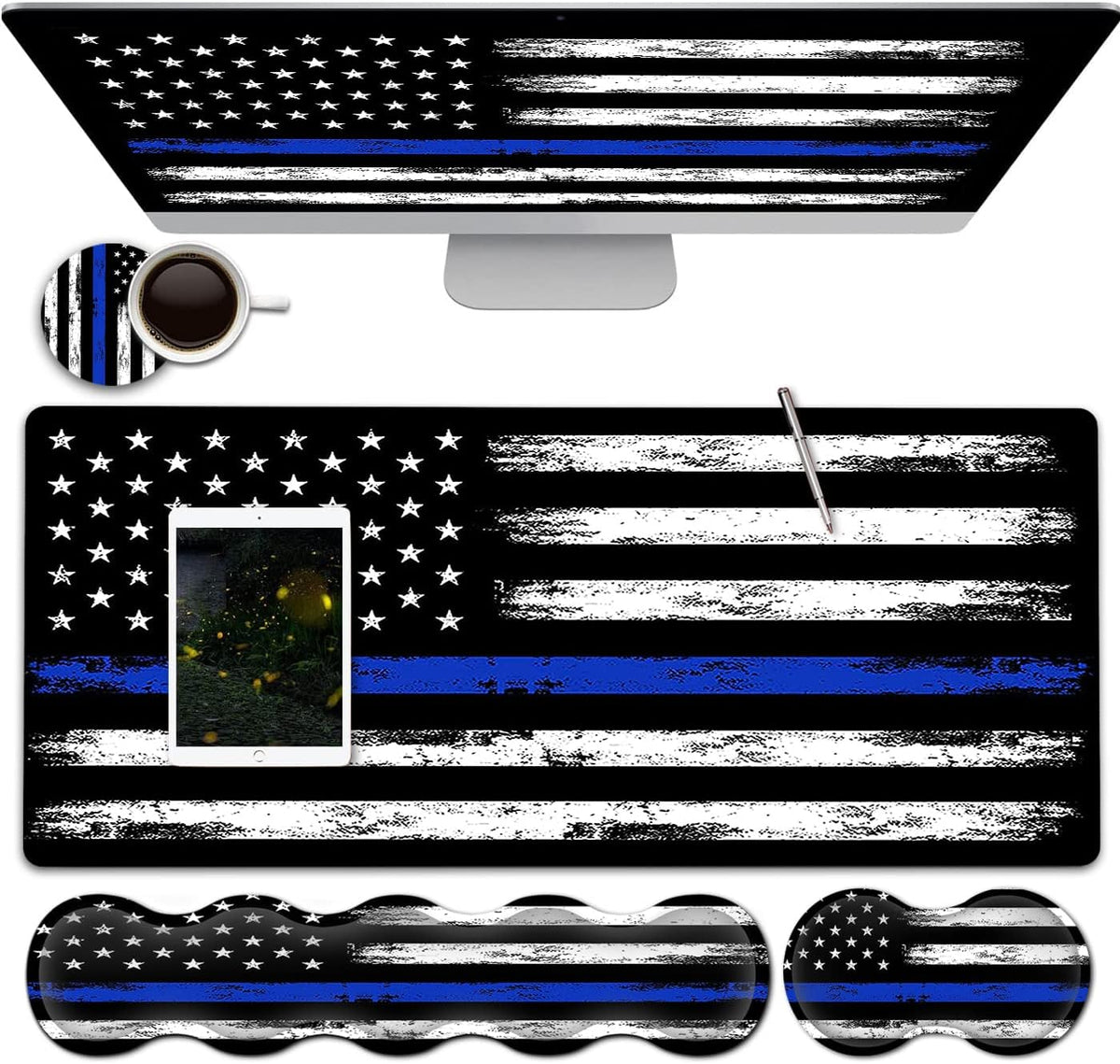 Large Gaming Mouse Pad with Stitched Edges, Extended XXL Mousepad, Office Des...