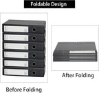 URbantin 6 Pack Foldable A4 Box Files, Plastic Archive Folders, 65mm Spine - Image 3