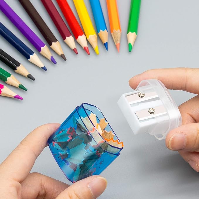 KIDMEN 12 PCS 2 Holes Small Manual Pencil Sharpener - Image 6