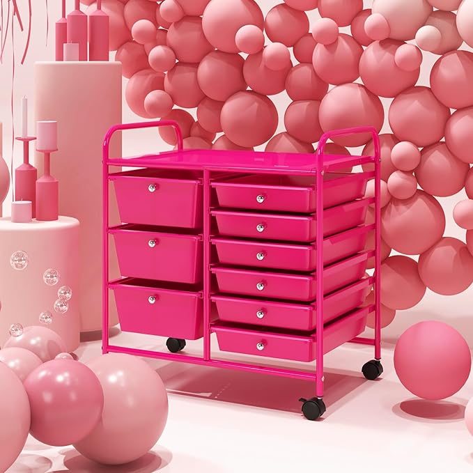 LDAILY 9 Drawer Rolling Storage Cart, Rolling Cart - Image 7