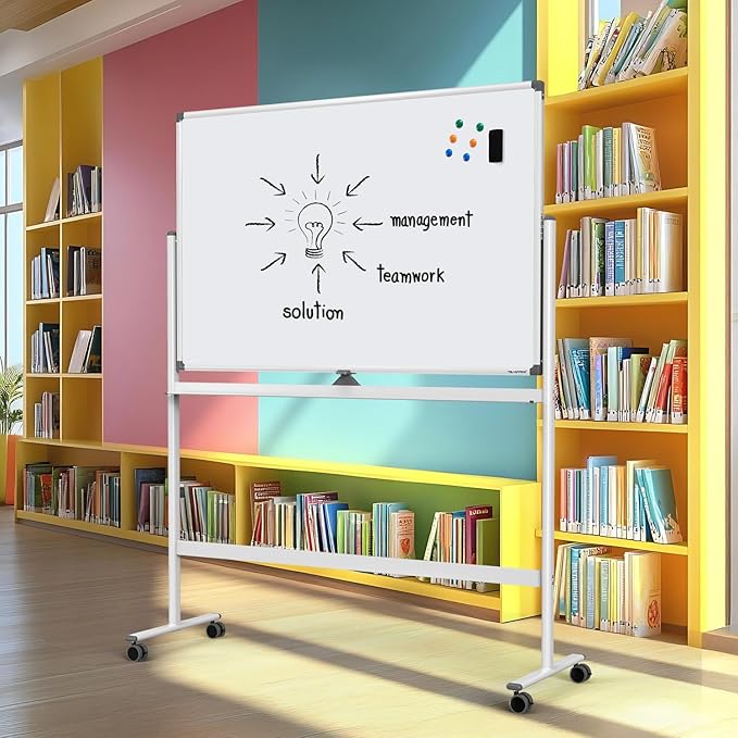 Large Dry-Erase Rolling Magnetic Whiteboard - Image 8