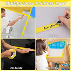 Oleitodh 12 Rolls Yellow Painters Tape Bulk 3 inch x 60 Yards, Painters Masking - Image 7