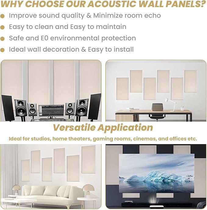 6 PCS Acoustic Panels, Large Soundproof Wall Panels, Professional Fiberglass - Image 8