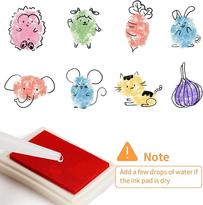 NIUBIER 15 Colors Craft Ink Pads, Washable Finger Stamp Pad - Image 4