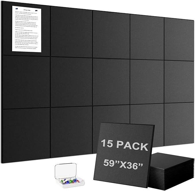 G Gamit Large Felt Wall Tiles Bulletin Board 59”x36”, Large Cork Board by GGAMIT