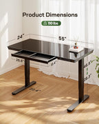 Marsail Glass Standing Desk - Image 3