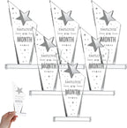 6 Pcs Employee of The Month Plaque Trophy, Employee Appreciation Awards for Coworker, Retirement Goodbye Farewell Gift, Reward Sign Keepsake for Women & Men, Clear