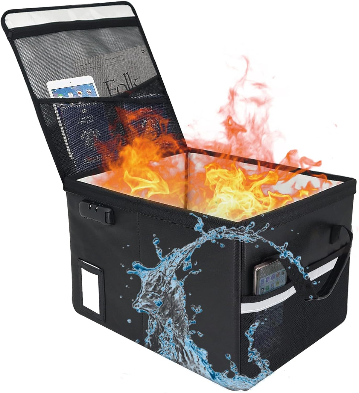 File Box with Lock 5200°F with Heat Insulated, Large Fireproof Box File Stora...