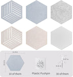 12'' Medium Hexagon Cork-Bulletin Board Tiles Adhesive 10PCS 12x10 inch - Image 6