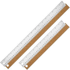 Metal Ruler with Cork Backing, 12+18 Inch Stainless Steel Rulers 12 Inch 18 by Unknown