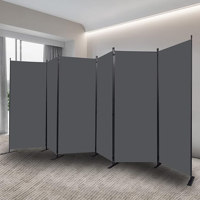 CHOSENM Room Divider, 6 Panel Folding Privacy Screens - Image 7