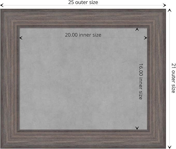 Amanti Art Grey Framed Magnetic Board 21x25 Small Vision Board - Image 4