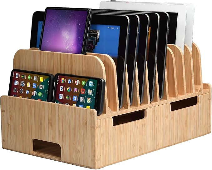 MobileVision Bamboo 12-Port Charging Station & Docking Organizer - Image 8