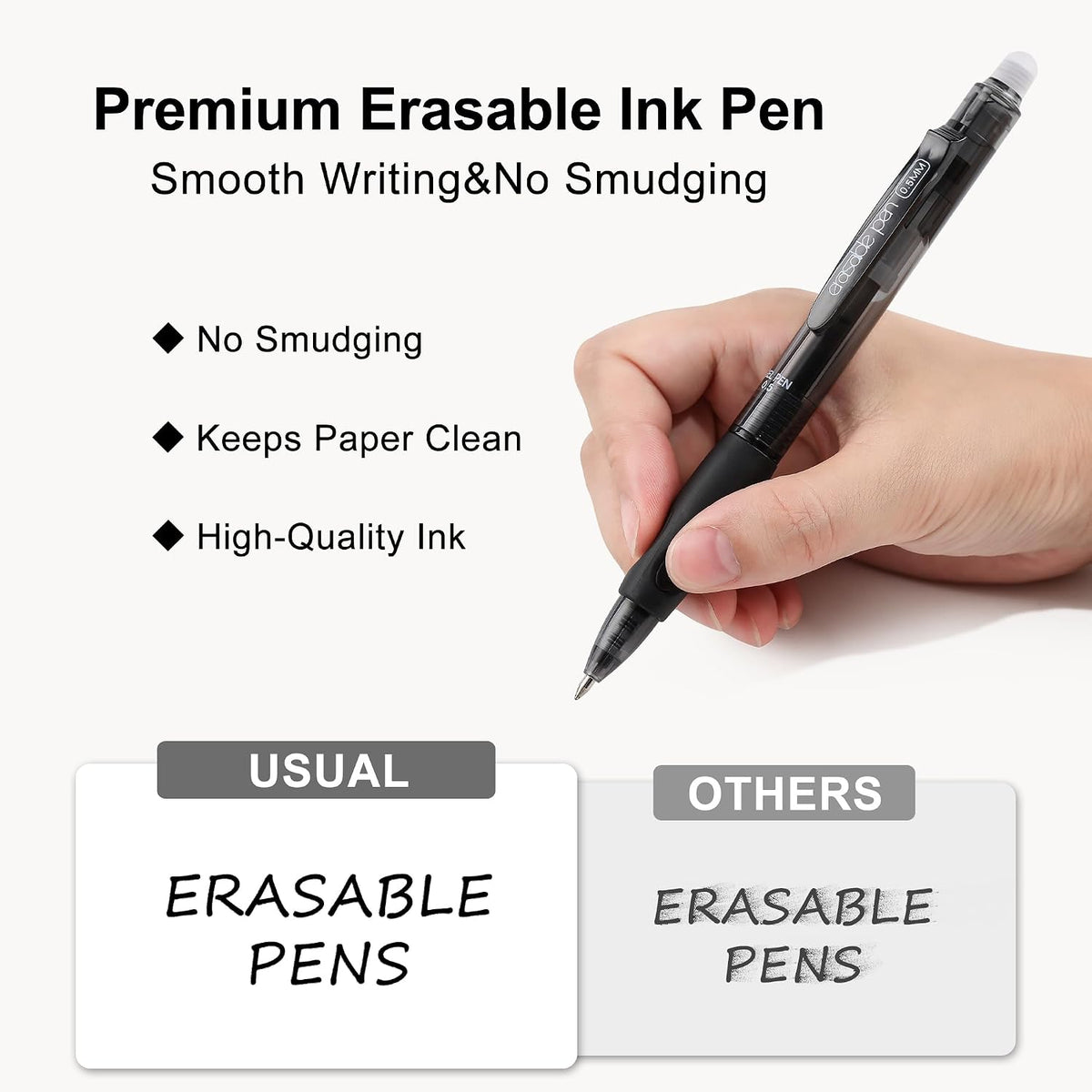 USUAL 54 Pack Retractable Erasable Gel Pens Clicker, Fine Point 0.5mm