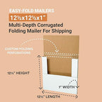 Tape Logic TLM12121 Easy-Fold Mailers, 12 1/2" x 12 1/2" x 1" White - Image 2