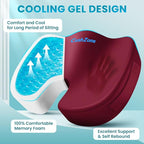Office Chair Seat Cushion, Cooling Gel Enhanced Memory Foam Cushion - Image 2