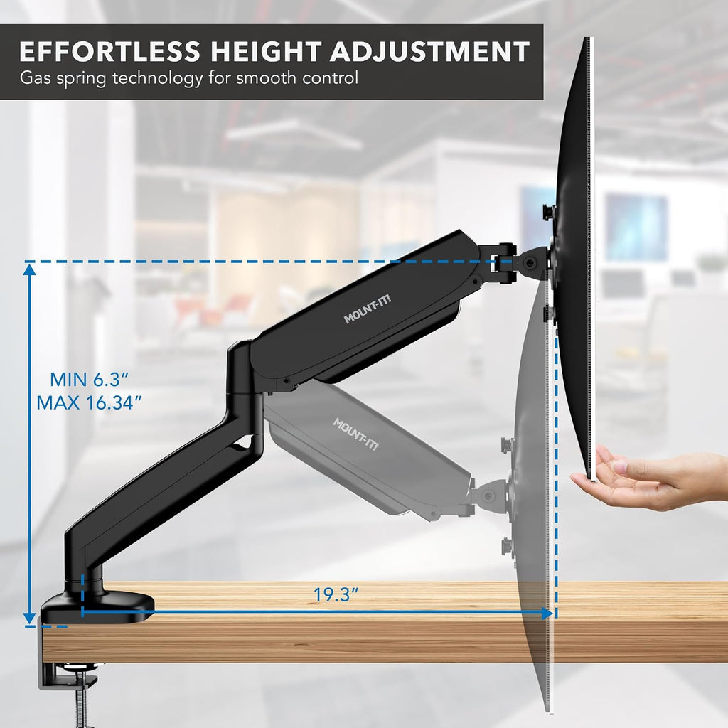 mount-it! dual monitor desk mount, 13-32", 17.6 lbs, package contents