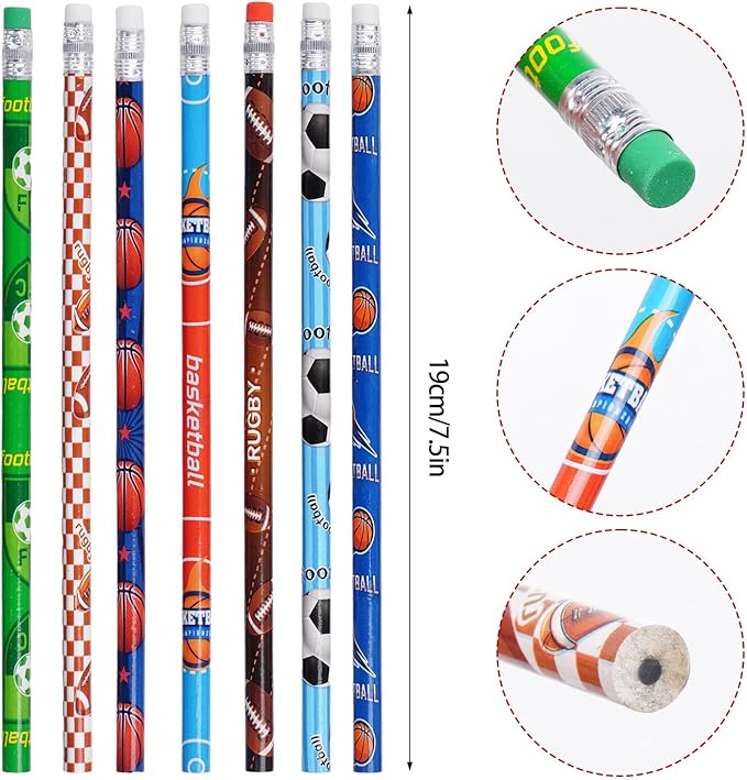 48 Pcs Sports Wooden Pencils - Image 2