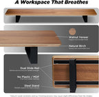 ULTRARM Moodular Wooden Monitor Stand 45.6” Large Desk Organizer - Image 3