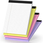 4 Pack Legal Pads 8.5 x 11 College Ruled Colored Note Pads 8.5" x 11" Lined by Nichela