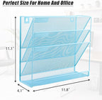 EASEPRES Desk File Organizer Mesh 4-Tier, Hanging Wall Mount Document - Image 2