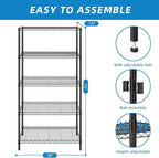 Guan River 5-Shelf Adjustable Metal Shelf Wire Shelving Unit Storage Rack - Image 3