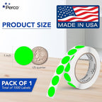 Perco Fluorescent Green 1-Inch Round Circle Dot Sticker Labels - Image 2