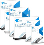 EHWINE 6 Pack Acrylic Sign Holder 8.5 x 11 Horizontal, Double-Sided Stand up - Image 7