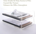 HeZone Acrylic Paper Tray Desk Organizers and Office Suplies Document Storage - Image 6
