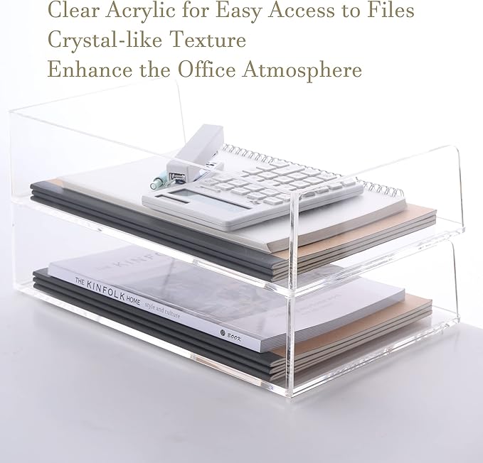HeZone Acrylic Paper Tray Desk Organizers and Office Suplies Document Storage - Image 6