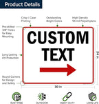 Custom Arrow, Custom Directional Sign, Right Arrow, 24x30 Inches, 55 mil thick - Image 6