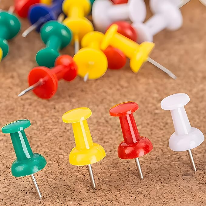 VAPKER Push Pins 720Pcs Solid Color Thumb Tacks Map Pins Tacks Plastic Head - Image 6