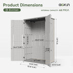 aoxun outdoor storage shed, 64 cu.ft vertical resin, package contents