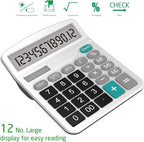 Calculator, Splaks 2 Pack Standard Functional Desktop Calculators Solar and AA - Image 2