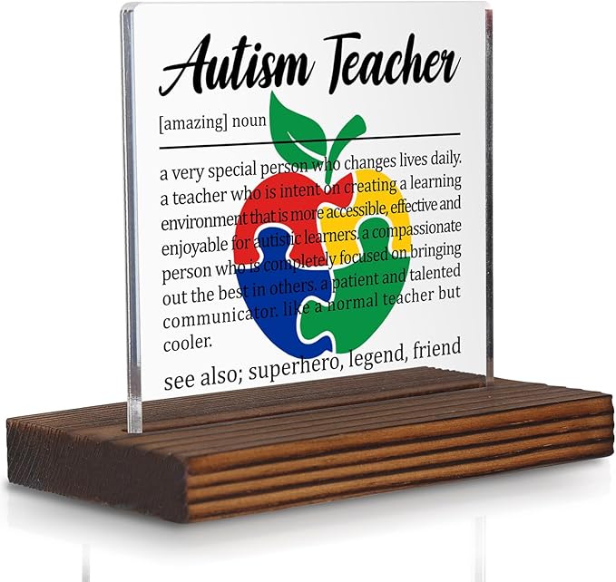 Autism Teacher Appreciation Gift, Special Education Teacher Thank You Sign by Pariveca