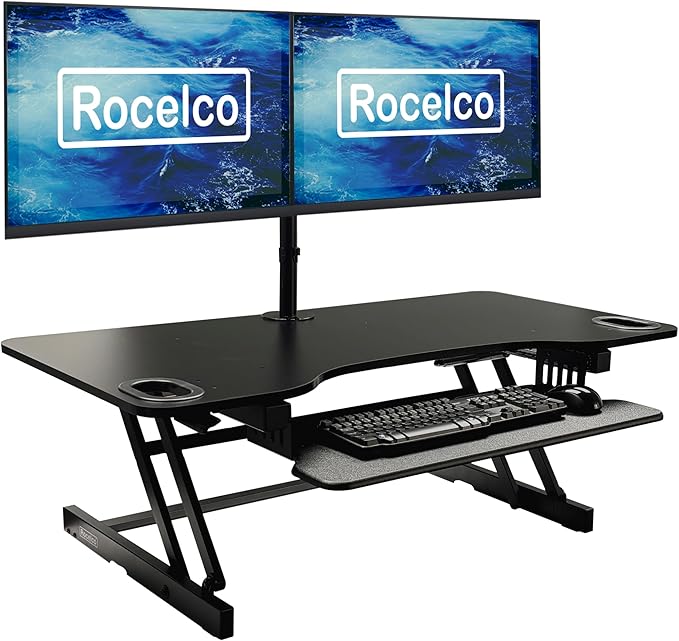 Rocelco 45" Height Adjustable Standing Desk Converter - Image 3