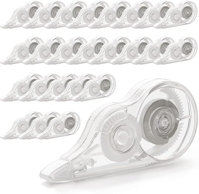 JEFURE 24 Pcs Transparent Correction Tape, 236 Inch Tear-Resistant Bulk by JEFURE