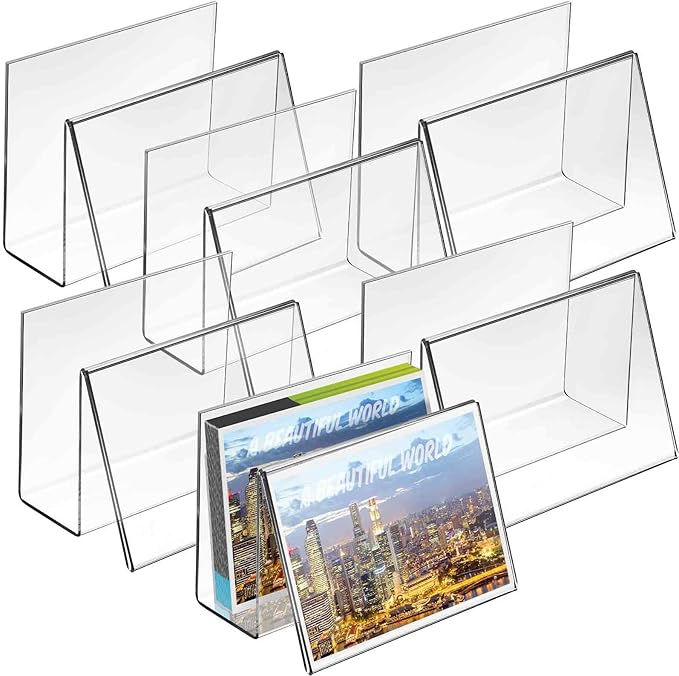 Crtiin 6 Pcs Clear Acrylic Postcard Holder Business Card Holder Greeting Card - Image 8
