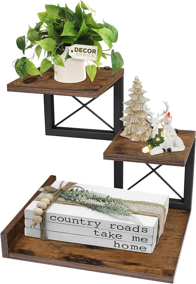 ELITEROO Desk Shelf Organizer, Wood Desktop Organizer Small Bookshelf, 3 Tier by ELITEROO